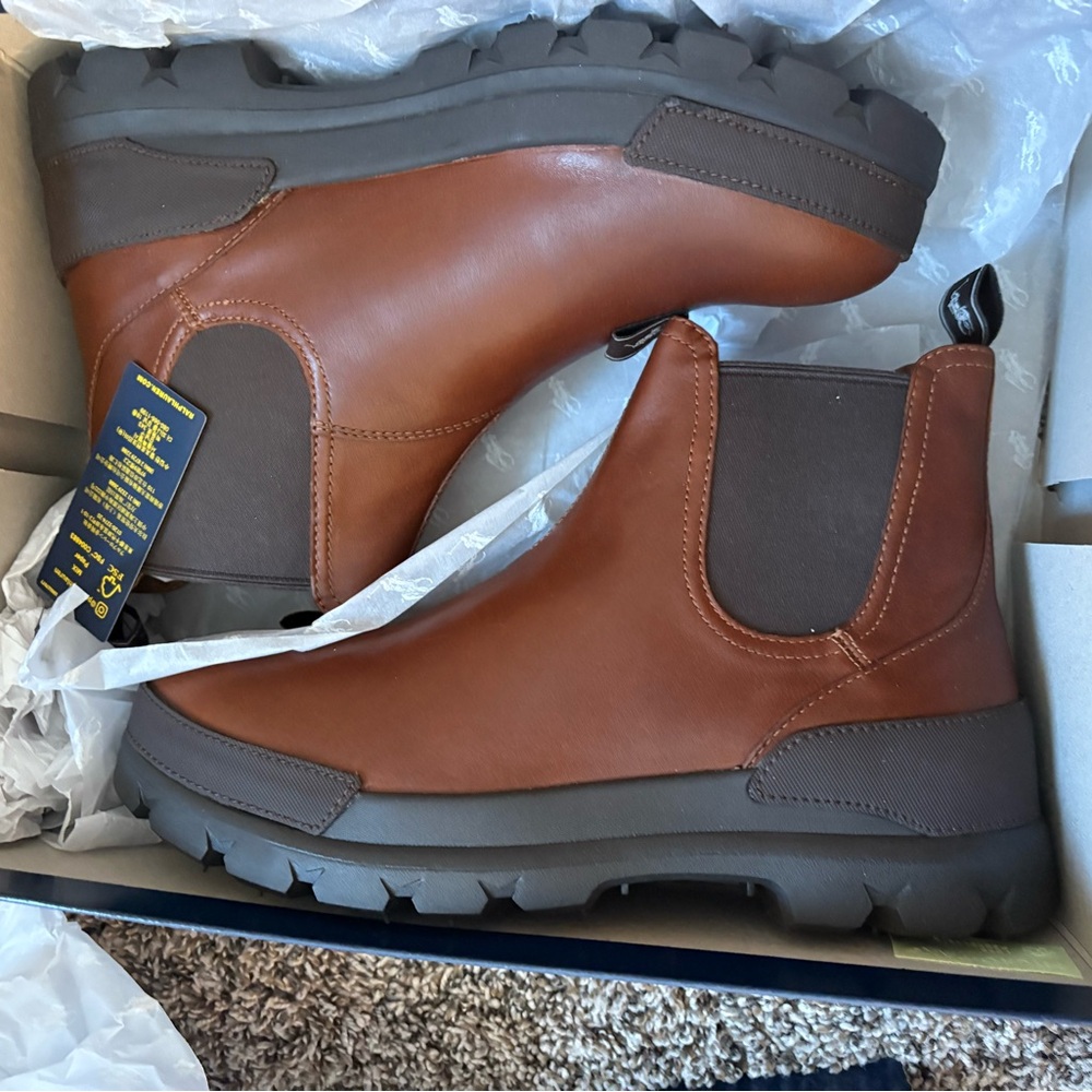 Ralph Lauren Chestnut Leather Ankle Boots